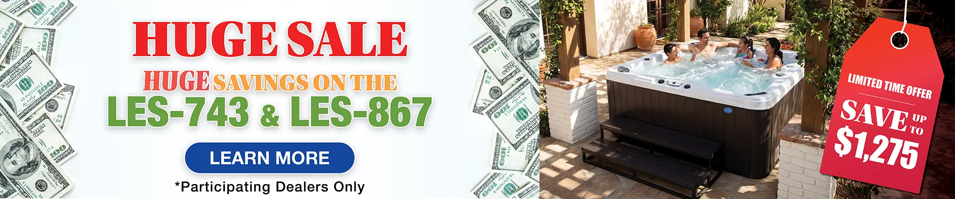 Calspas hot tub being used in a family setting - Galveston